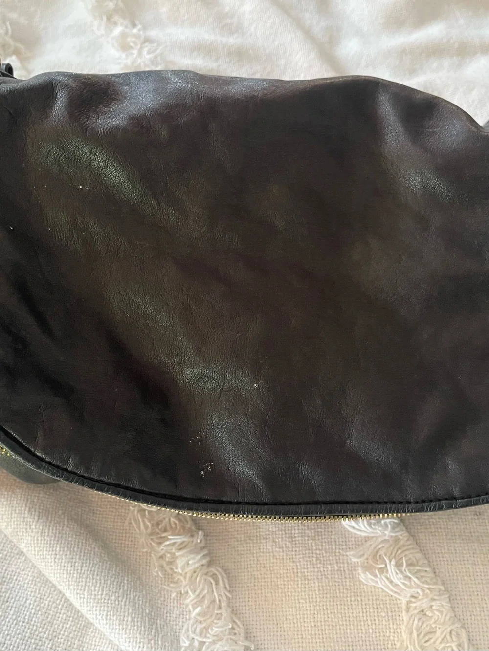 Kempton & Co satchel bag, black leather